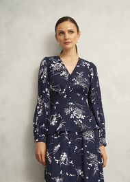 Brielle Trimmed Top, Midnight Multi, hi-res