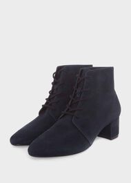 Hetty Lace Up Ankle Boots, Navy, hi-res