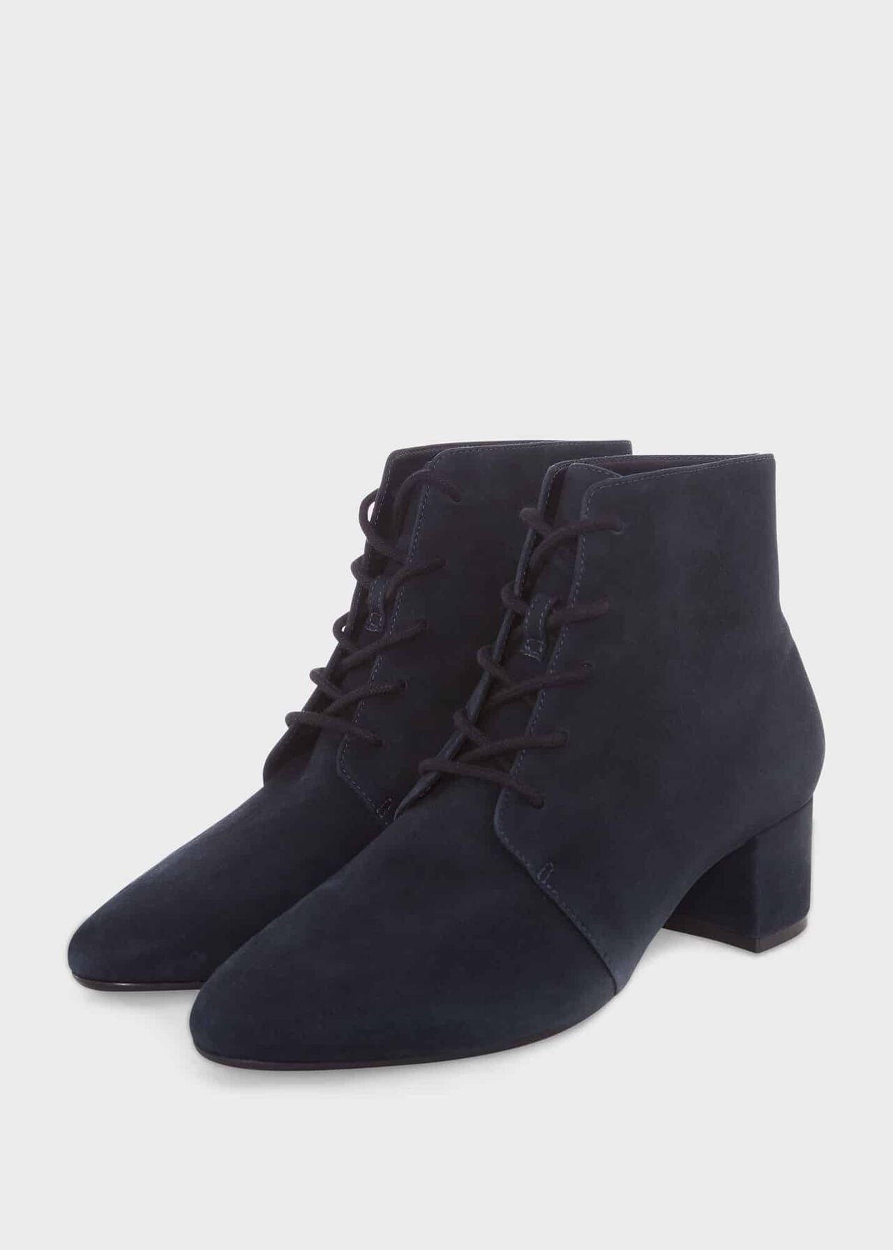 Hetty Lace Up Ankle Boots, Navy, hi-res