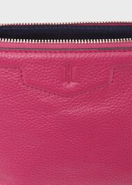 Margot Leather Small Make-Up Bag, Raspberry Pink, hi-res