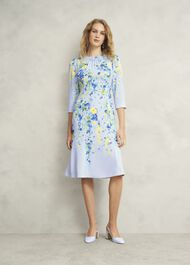Honour Floral Midi Dress, Pale Blue Multi, hi-res