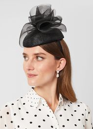 Amber Fascinator, Black, hi-res
