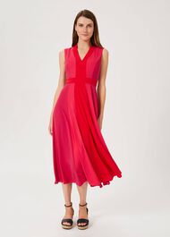 Jilly Fit And Flare Dress, Raspberry Red, hi-res