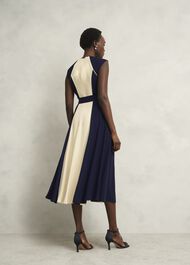 Petite Andrea Colourblock Dress, Navy Cream, hi-res