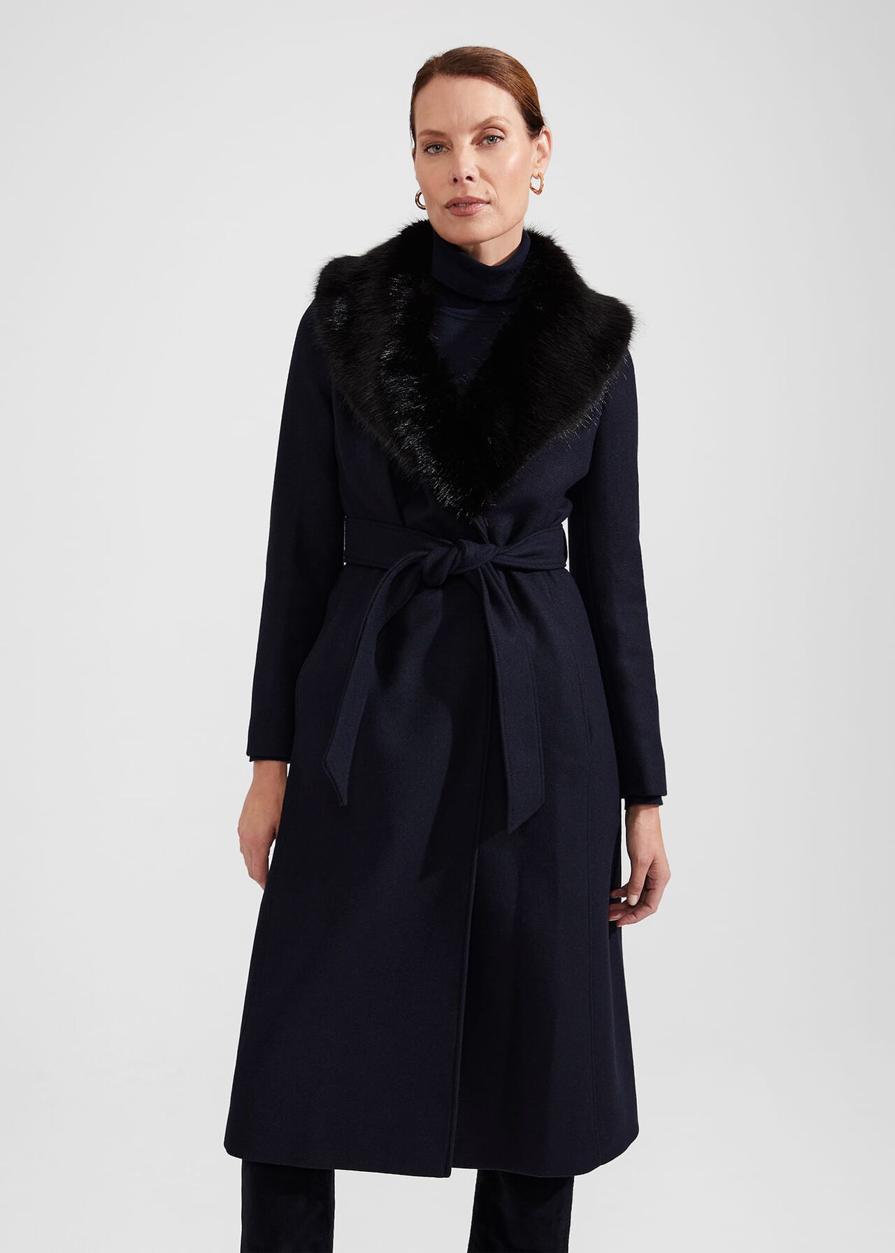 Petite Arielle Wool Blend Coat, Navy, hi-res