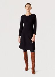 Cora Knitted Dress, Navy, hi-res
