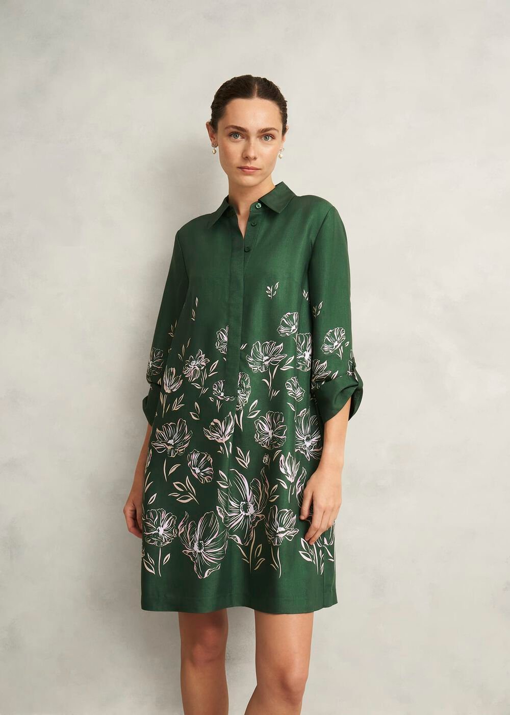 Dark Green Marci Tunic Dress, Green Multi, hi-res