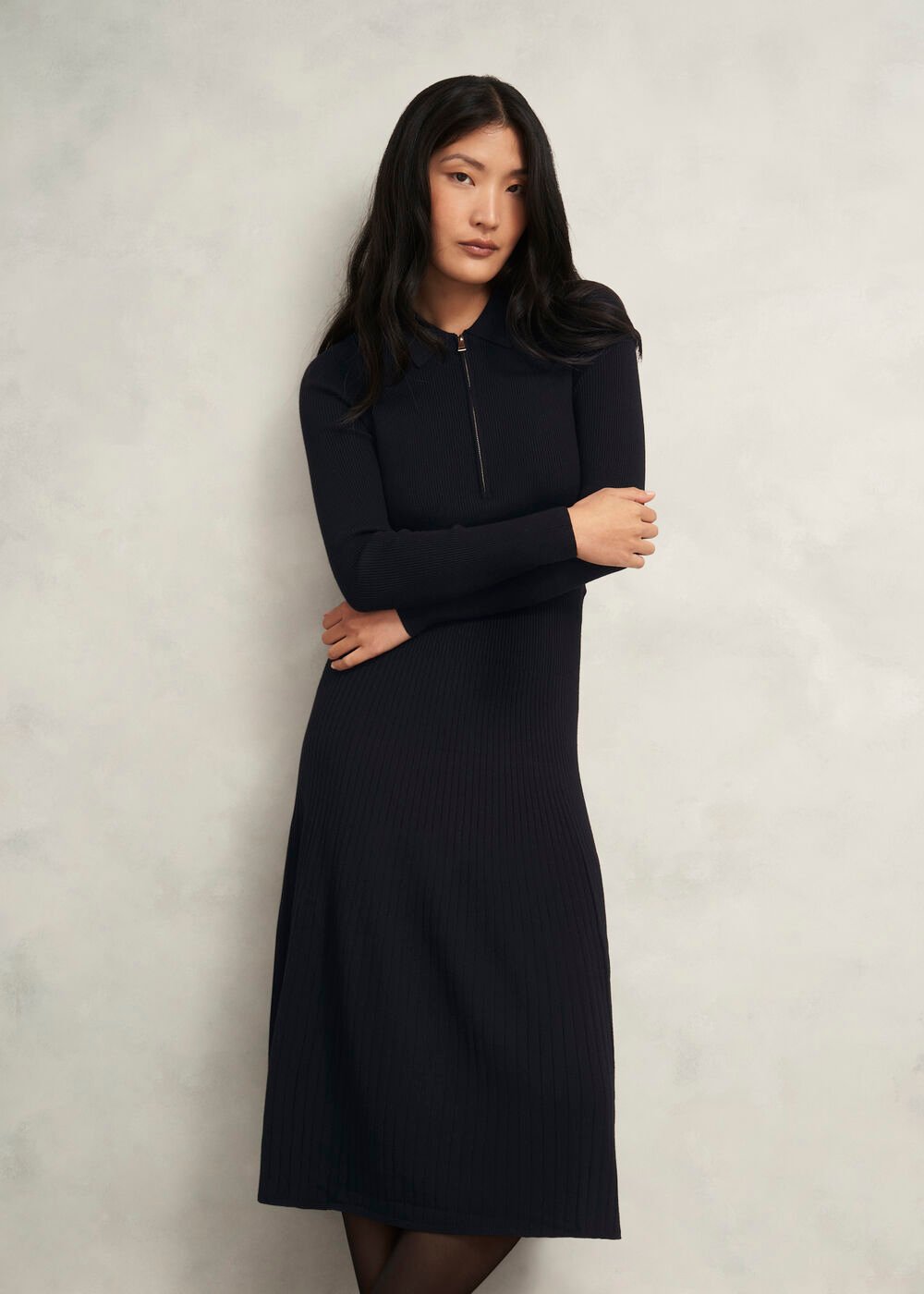 Marta Knitted Dress, Black, hi-res