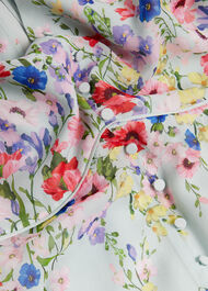 Monica Silk Floral Dress, Green Multi, hi-res