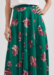 Carly Floral A Line Skirt, Green Multi, hi-res