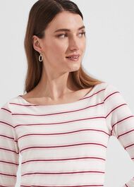 Sonya Striped Top, Ivory Pink, hi-res