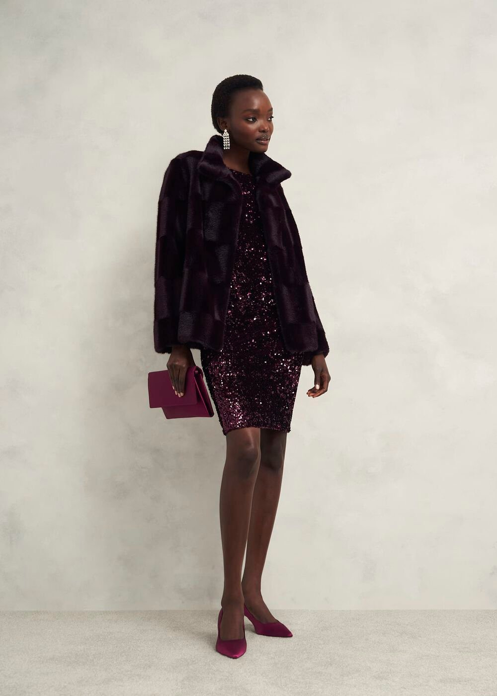 Sawyer Sequin Dress, Warm Plum, hi-res
