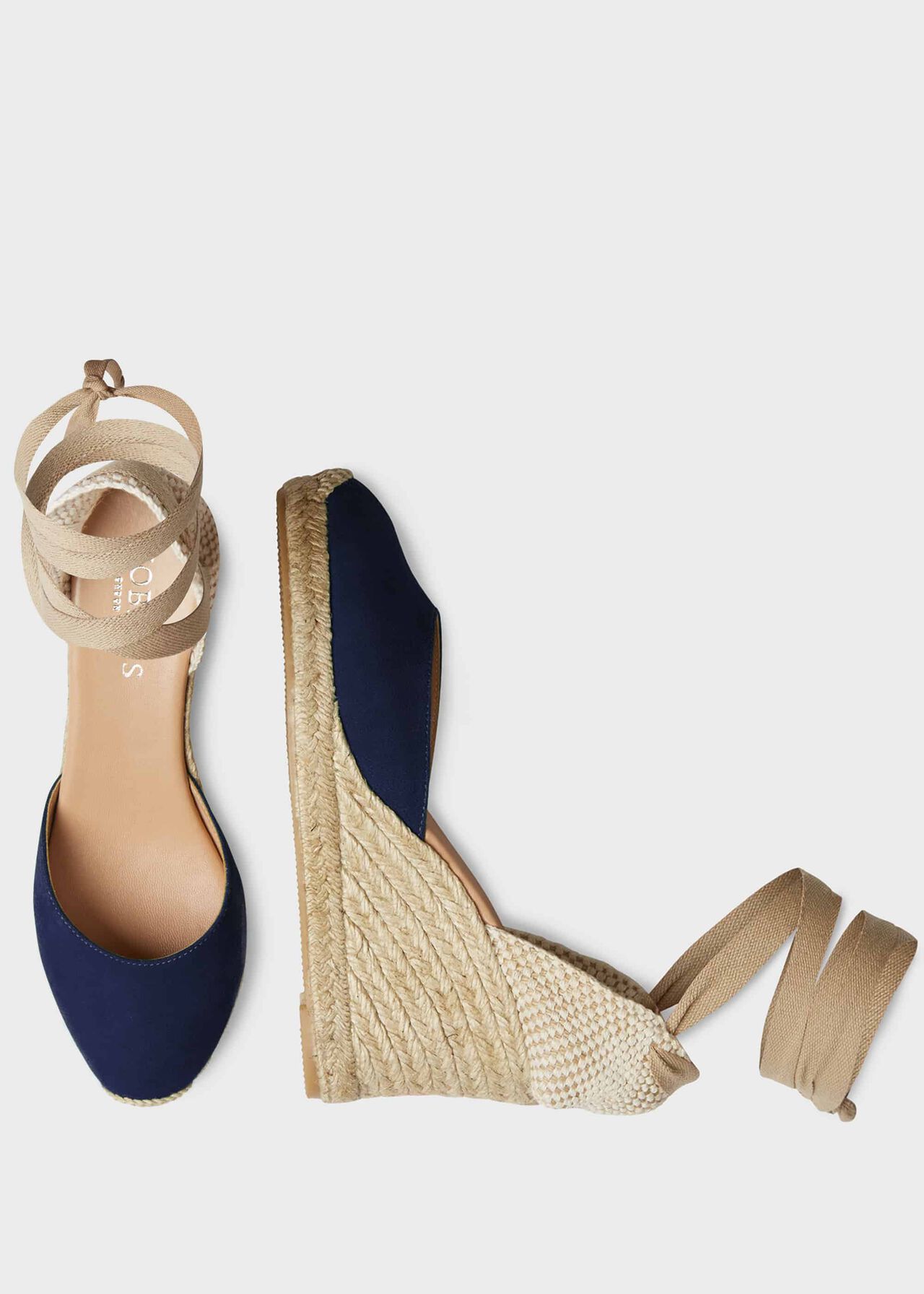 Trina Suede Wedge Espadrilles, Navy, hi-res