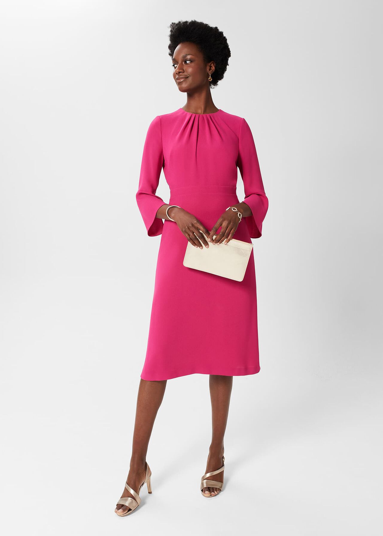 Marianne Fit And Flare Dress, Magenta Pink, hi-res