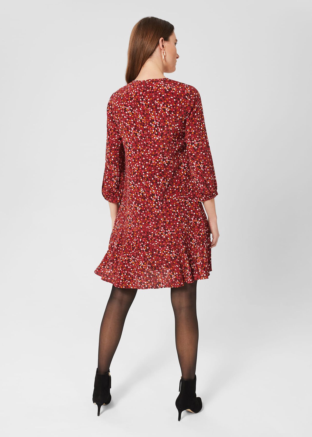 Prim Tunic Dress , Cherry Red Mlt, hi-res