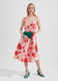 Amoura Fit And Flare Dress, Pink Ruby Red, hi-res