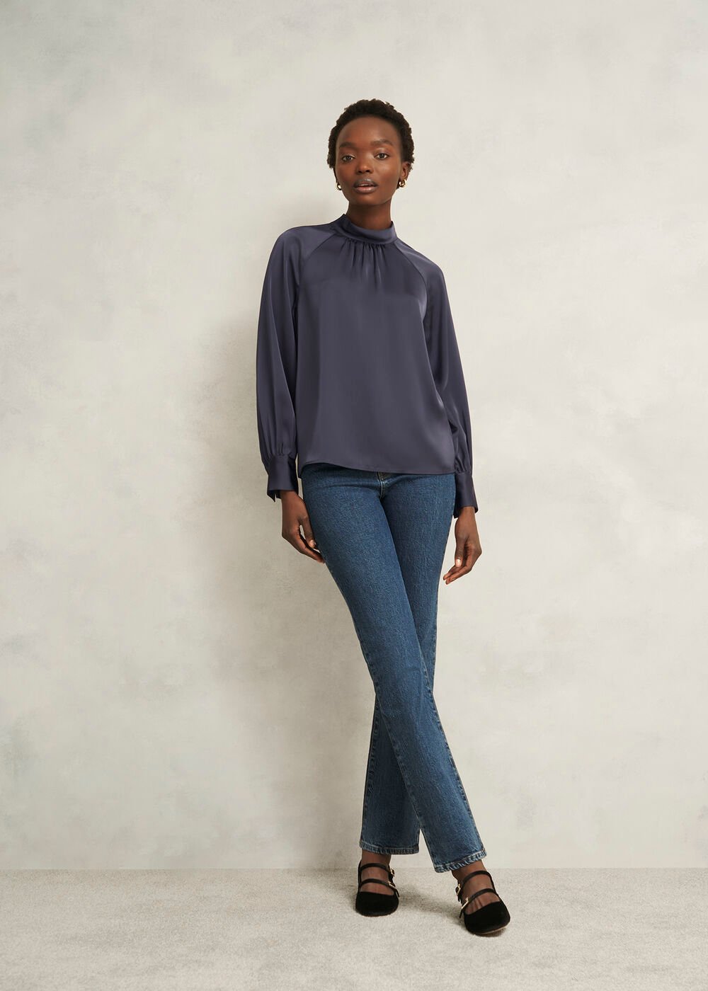 Tara Blouse, Deep Slate Blue, hi-res