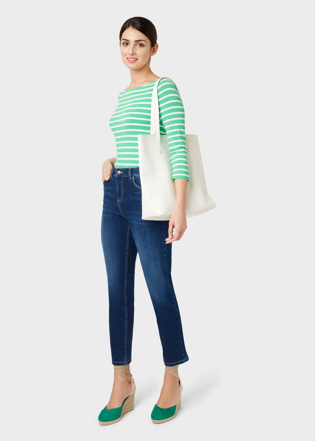 Belle Denim Slim Jeans With Stretch, Mid Wash, hi-res