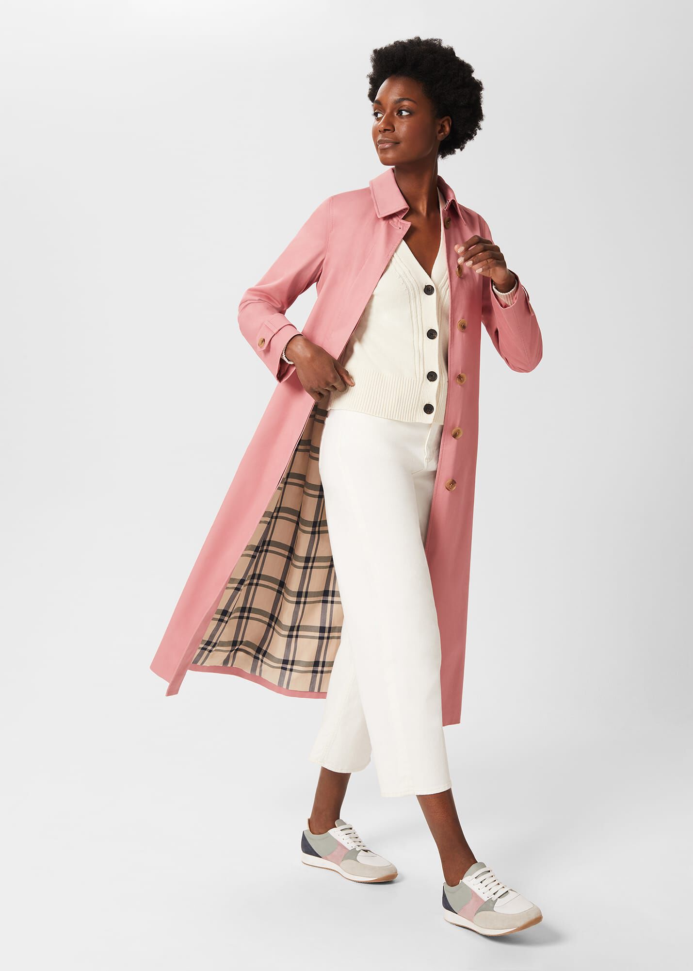 Pink trench online