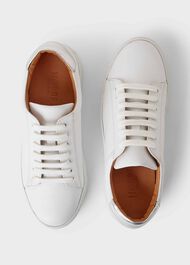 Hollie Leather Trainers, White, hi-res