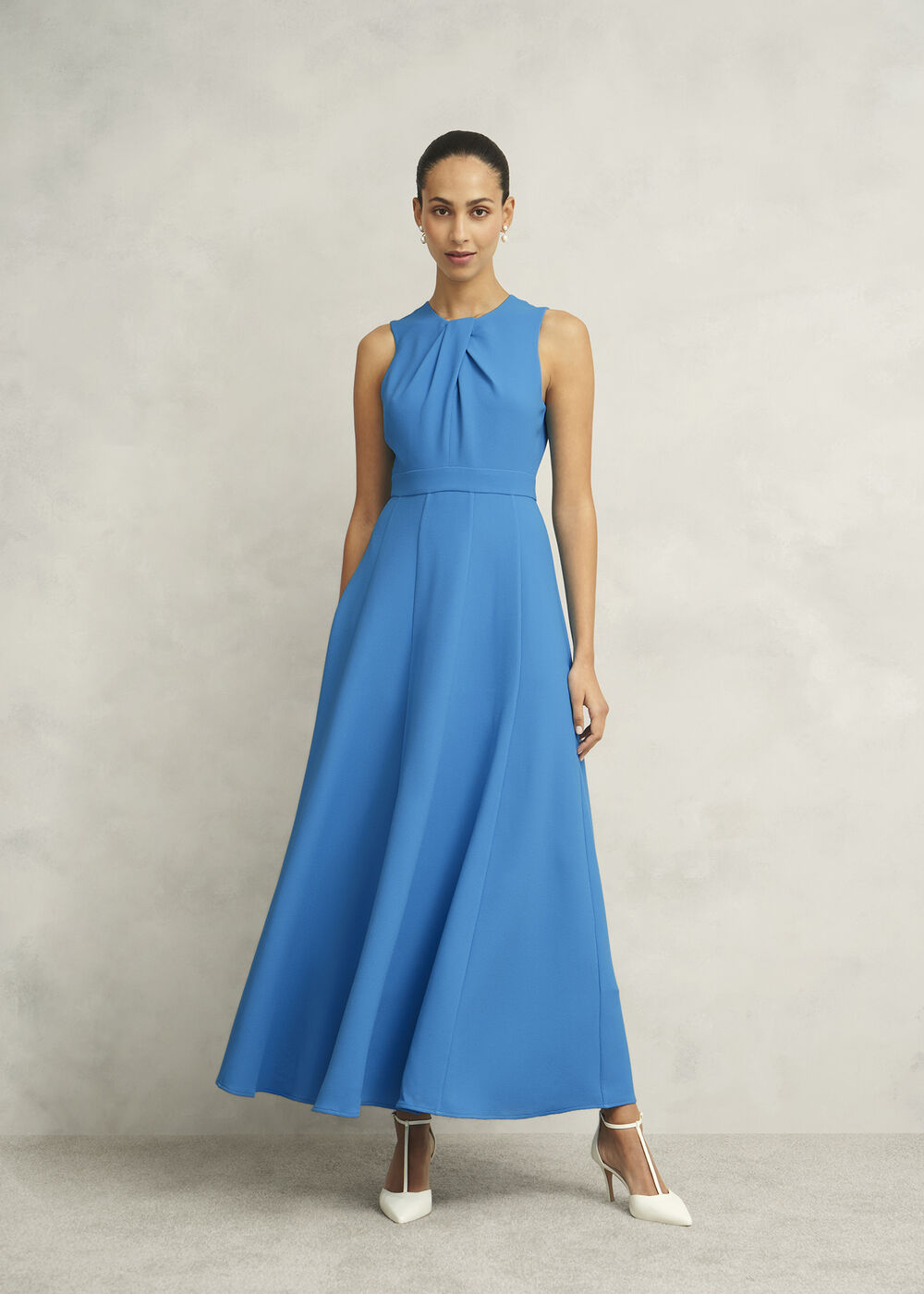 Jessa Twist Detail Dress, Bright Sky Blue, hi-res