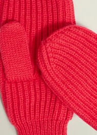 Philipa Knit Mittens With Wool, Red, hi-res