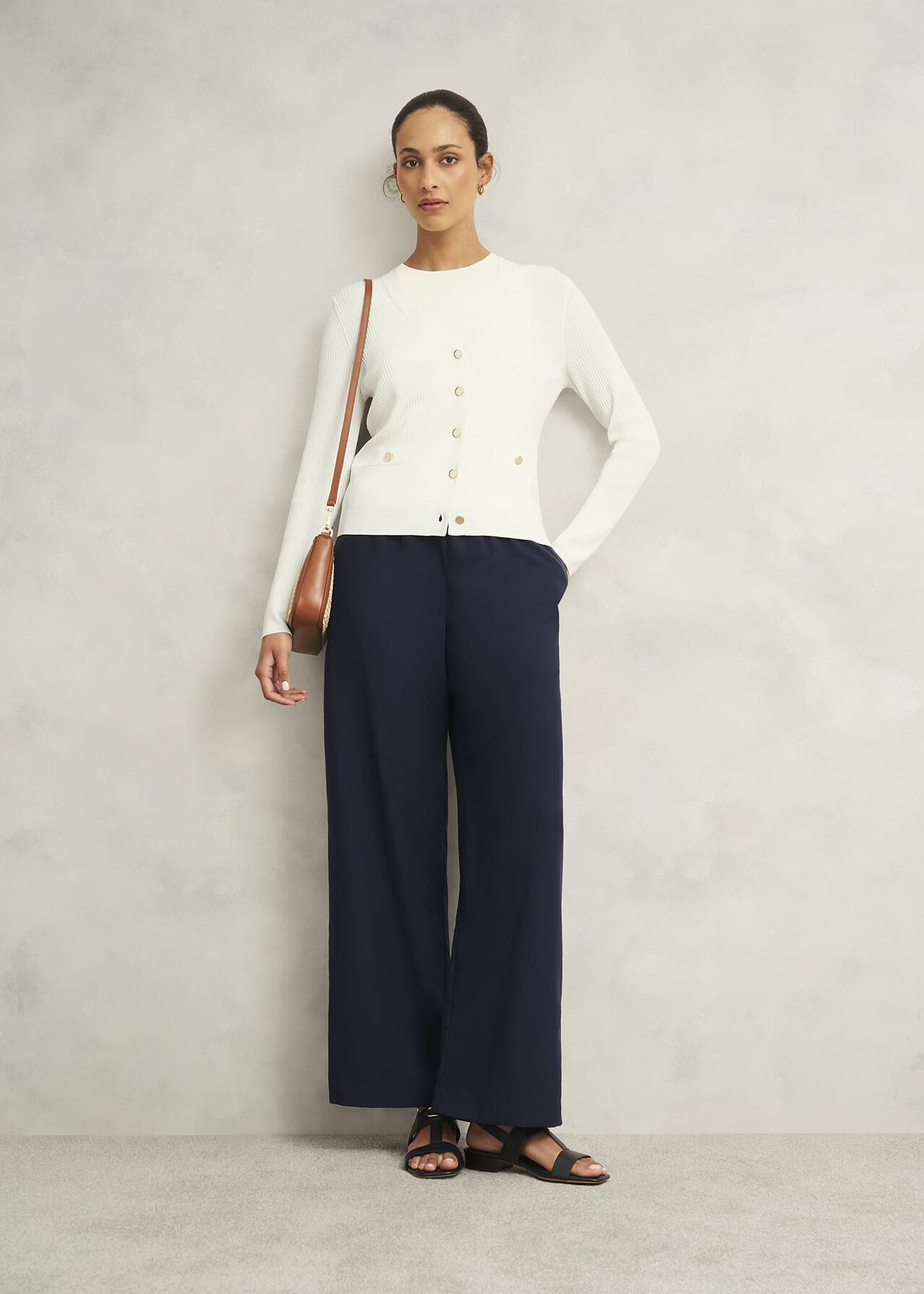 Aubrey Knitted Cardigan, Hobbs Ivory, hi-res