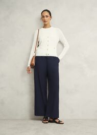 Aubrey Knitted Cardigan, Hobbs Ivory, hi-res