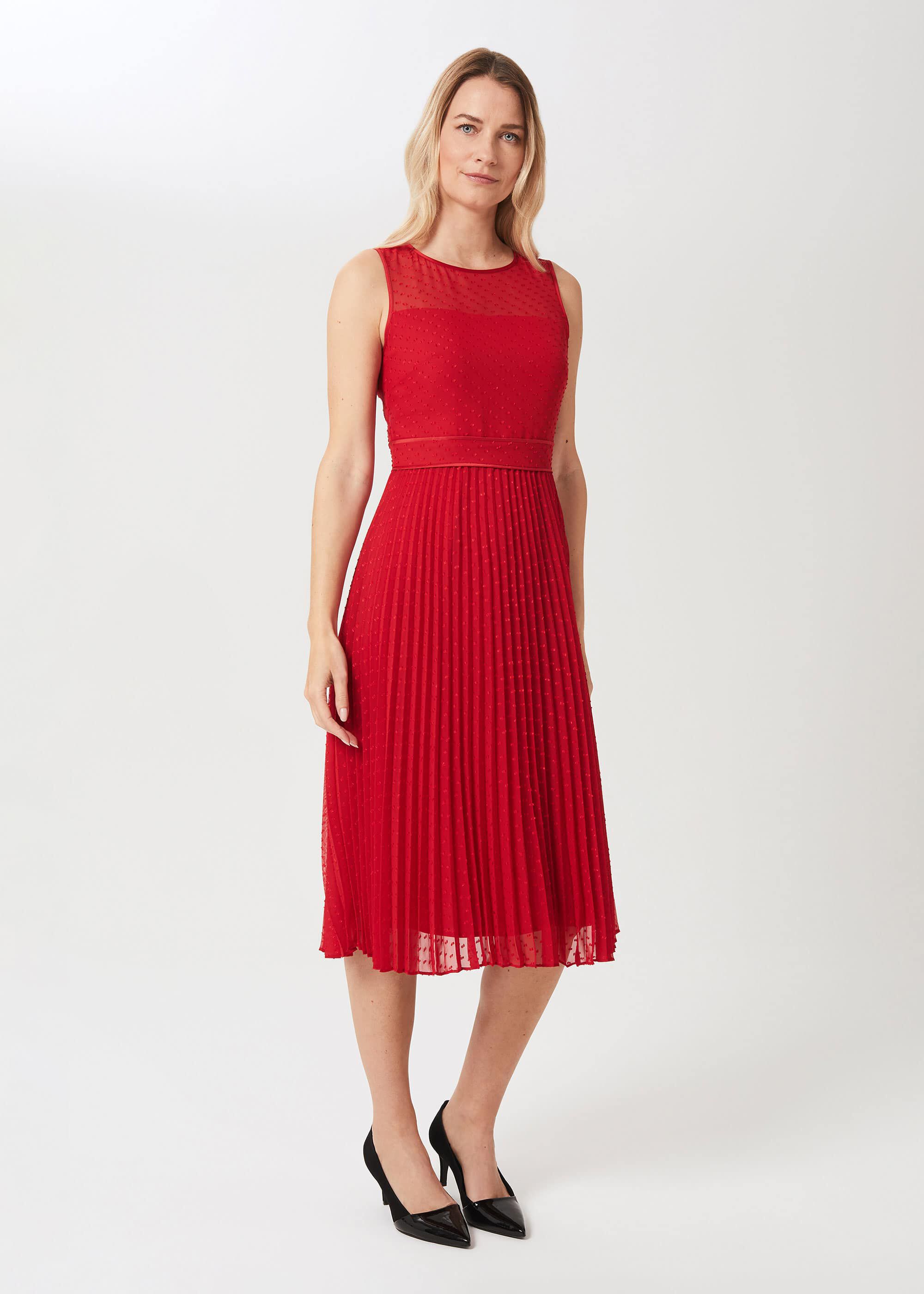 Palmer Jacquard Pleated Dress | Hobbs