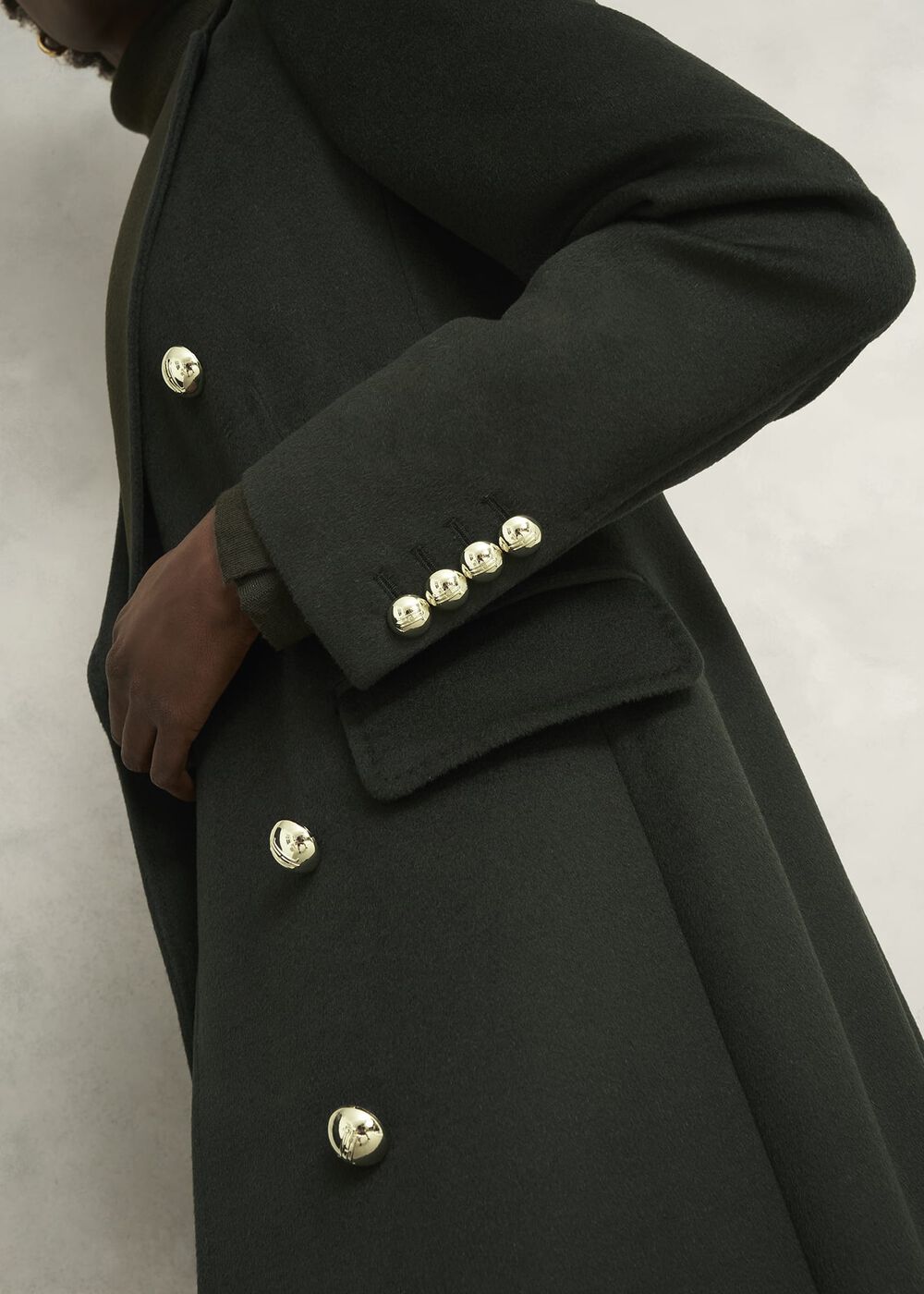 Richmond Wool Maxi Coat, Yew Green, hi-res