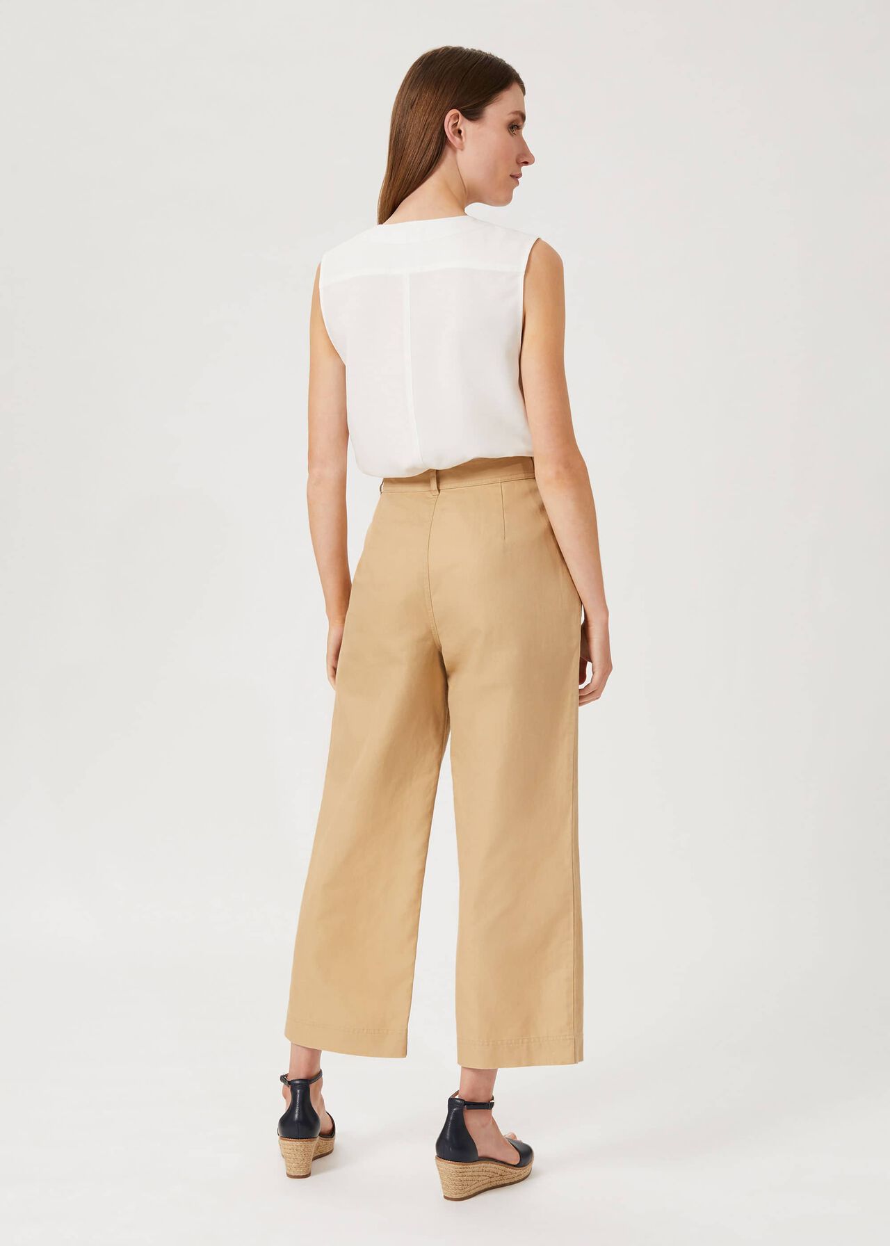 Luzia Wide Leg trousers With Linen, Neutral, hi-res