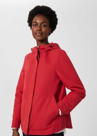 Ceira Water Resistant Coat With Hood, Red, hi-res