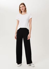 Pippa Jersey Wide Leg Trousers, Black, hi-res