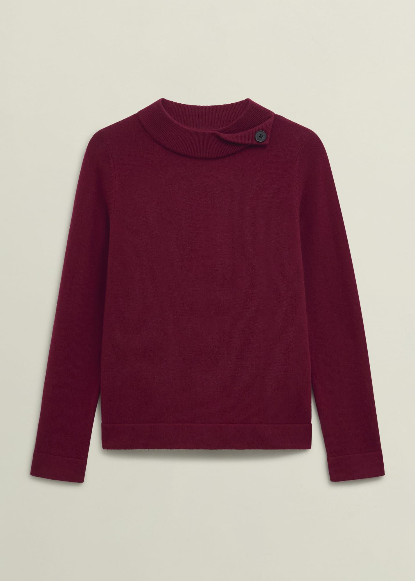 ホブズ HOBBS TALIA PULLOVER （TTRUE RED） Burgundy Talia Cashmere Blend Button Neck Sweater | Hobbs US |