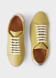 Hollie Leather Trainers, Citron, hi-res