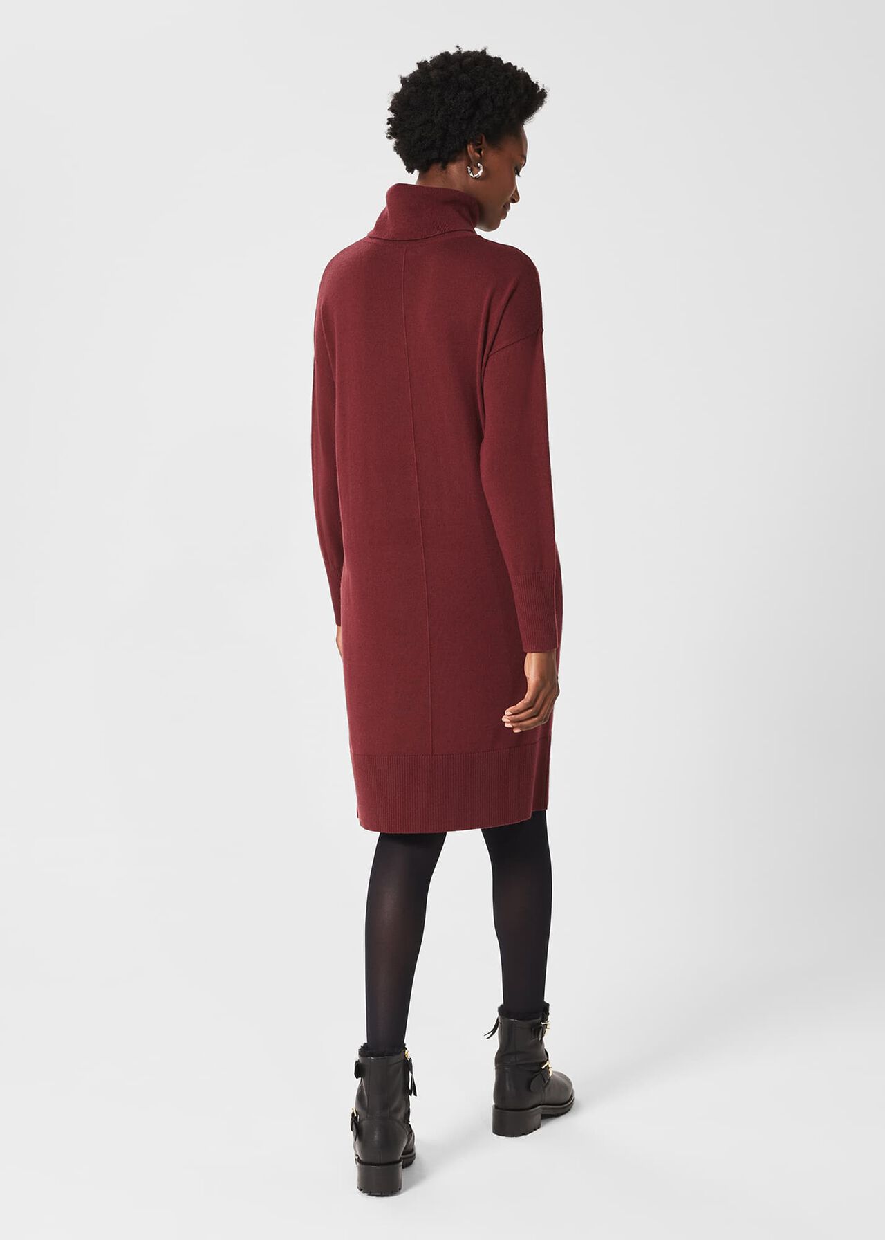 Maddie Knitted Dress, Mulberry Red, hi-res