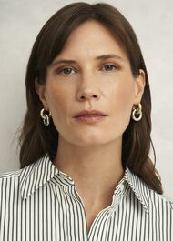 Clarisse Earrings, Silver Gold, hi-res