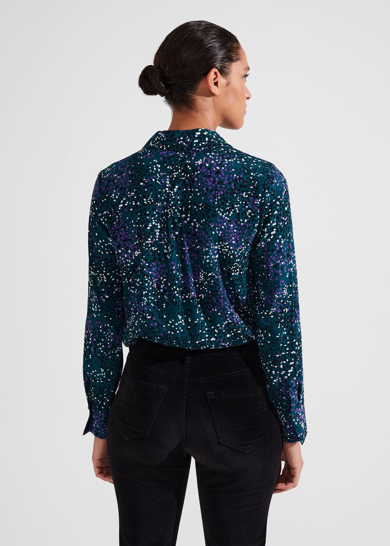 Petra Blouse, Deep Teal Multi, hi-res