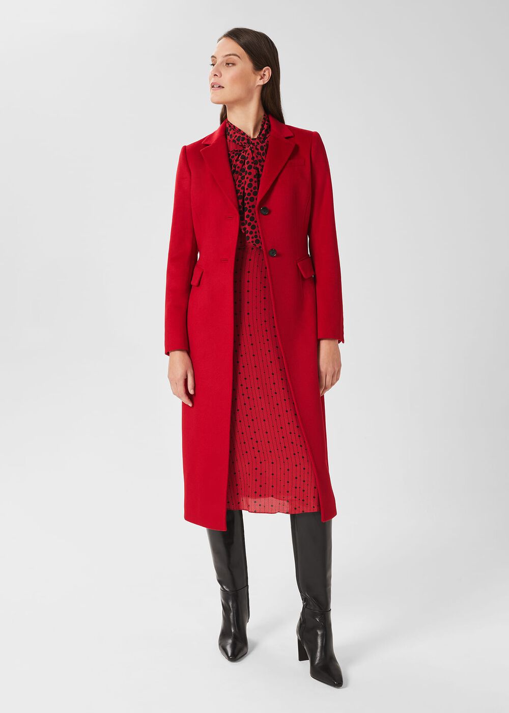 Cosima Wool Coat, Red, hi-res