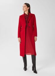 Cosima Wool Coat, Red, hi-res
