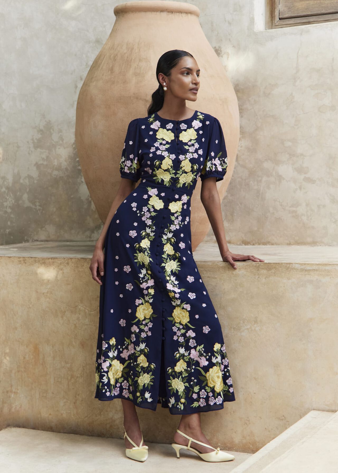 Elva Embroidered Dress, Midnight Multi, hi-res