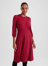 Indi Jersey Dress, Berry Red, hi-res