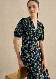 Petite Sidonie Dress, Navy Multi, hi-res