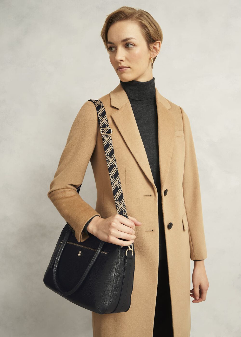 Jacinta Bag Strap, Black Camel, hi-res
