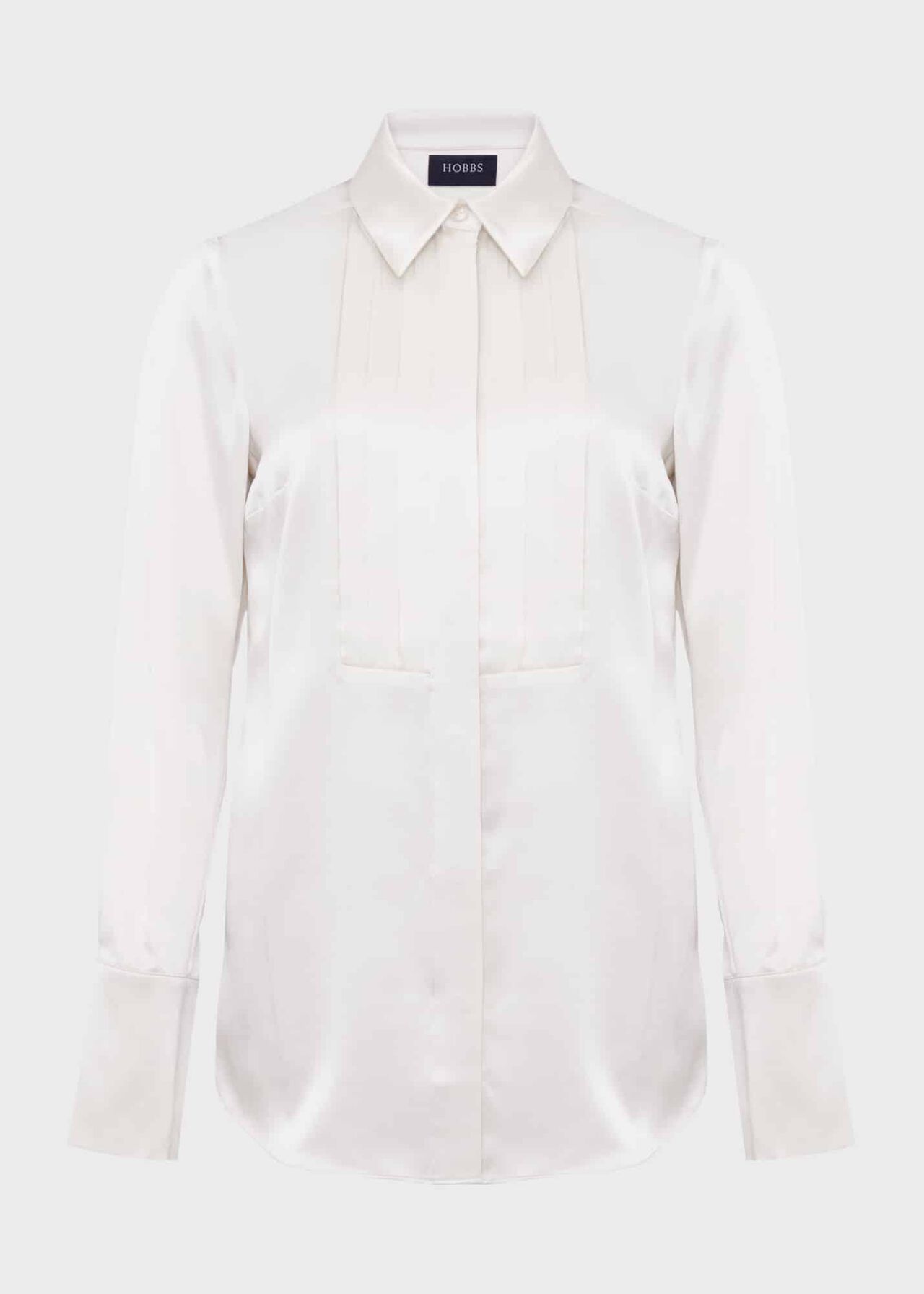 Madeleine Silk Shirt, Ivory, hi-res