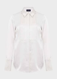 Madeleine Silk Shirt, Ivory, hi-res