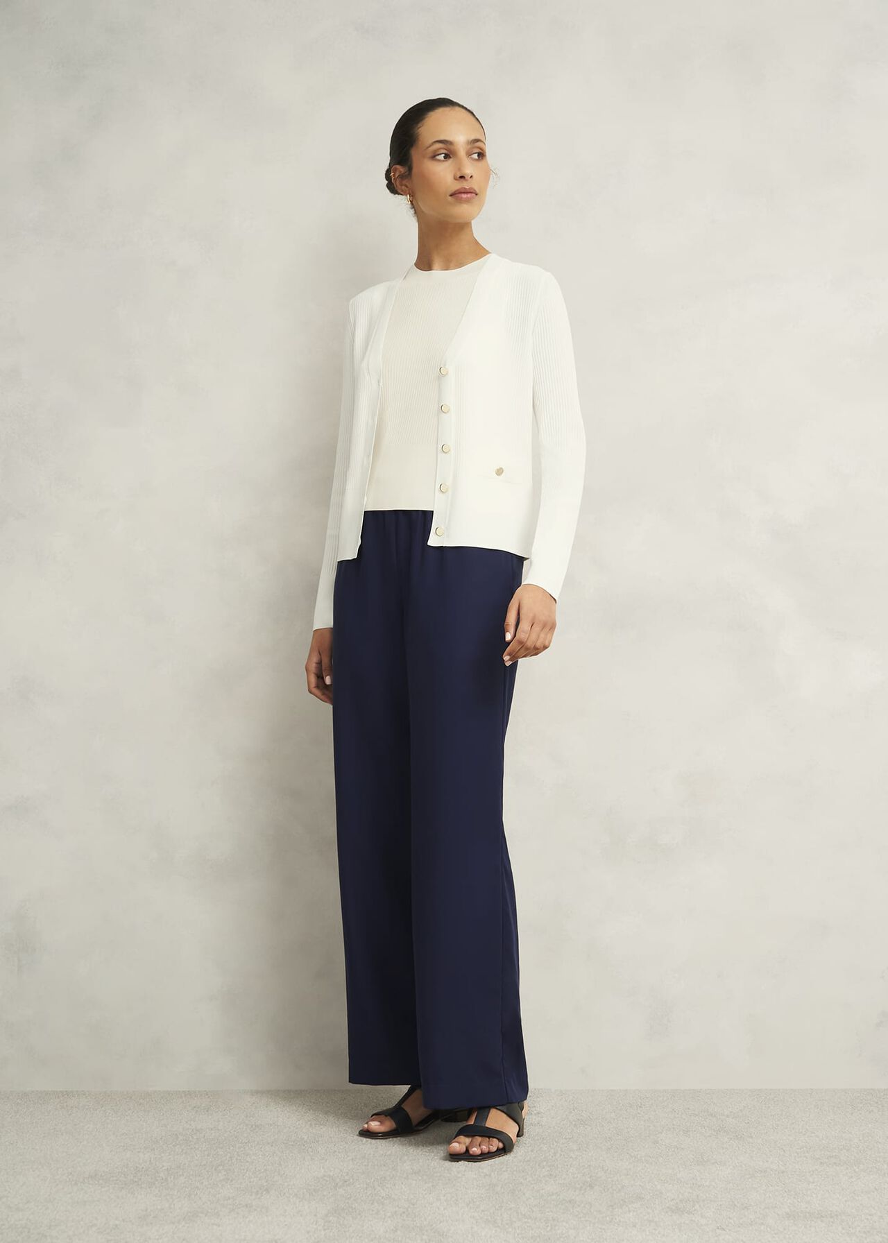 Aubrey Knitted Cardigan, Hobbs Ivory, hi-res
