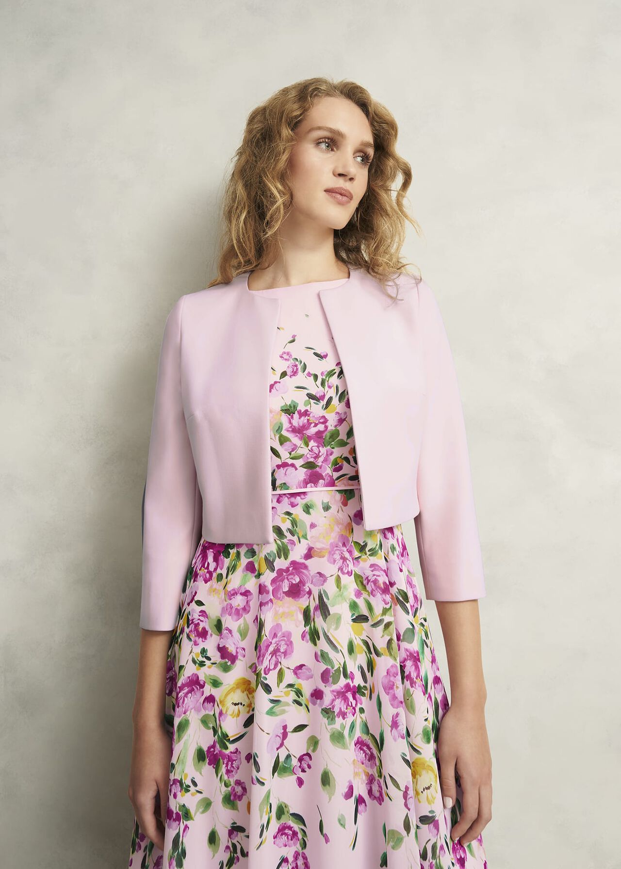 Elize Crepe Jacket, Pale Pink, hi-res