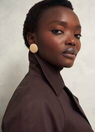 Willow Cotton Trench, Chocolate, hi-res