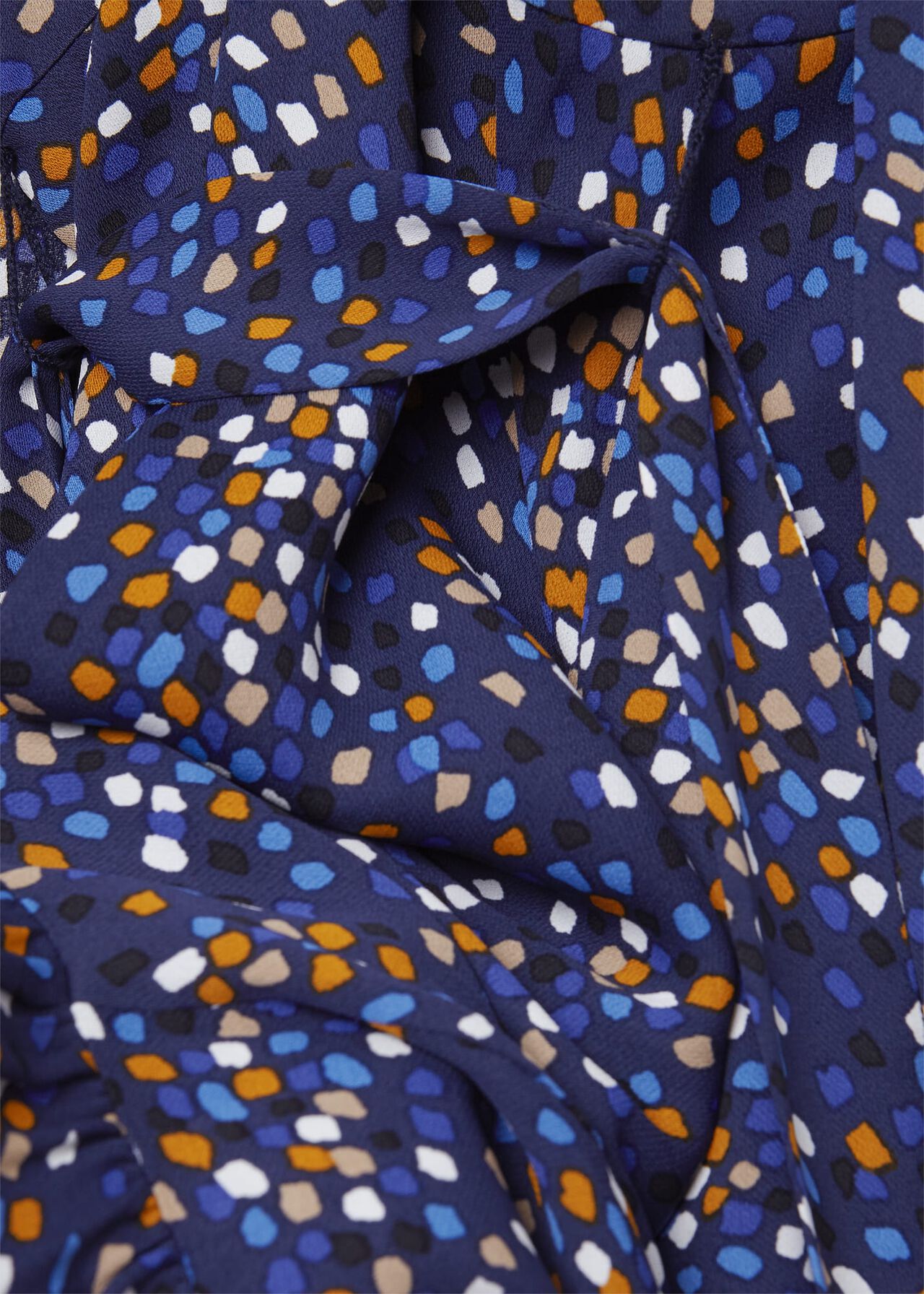 Mallory Belted Fit And Flare Dress, Blue Multi, hi-res
